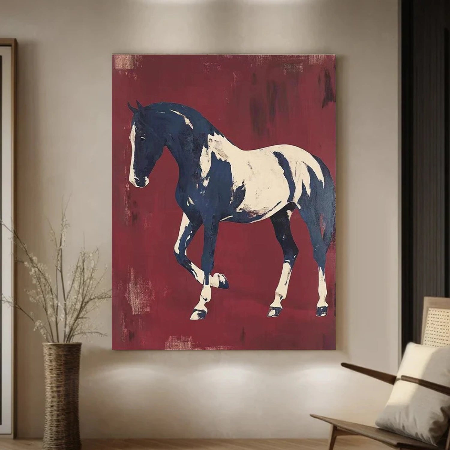 Abstract Animal Horse Canvas Art #DW084