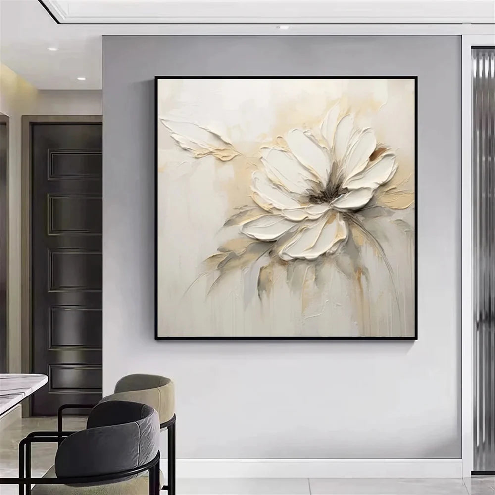 Minimalist Flower And Tree Textured Canvas Art #MF068