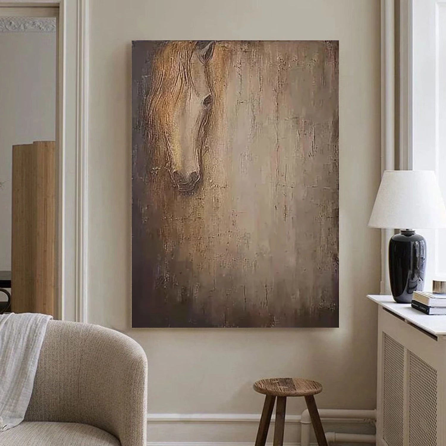 Abstract Animal Horse Canvas Art #DW086
