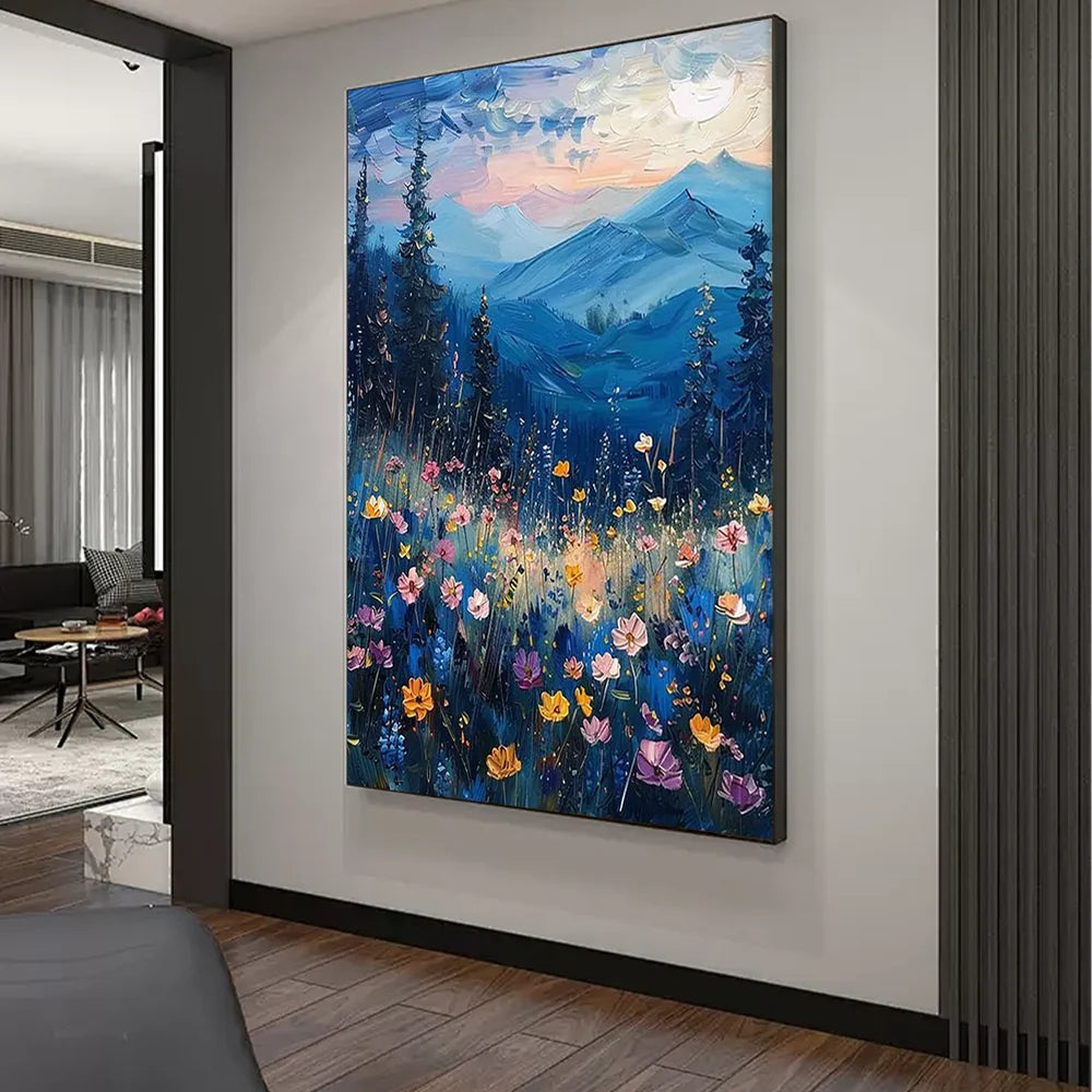Colorful Abstract Flower And Tree Canvas Art #MF014