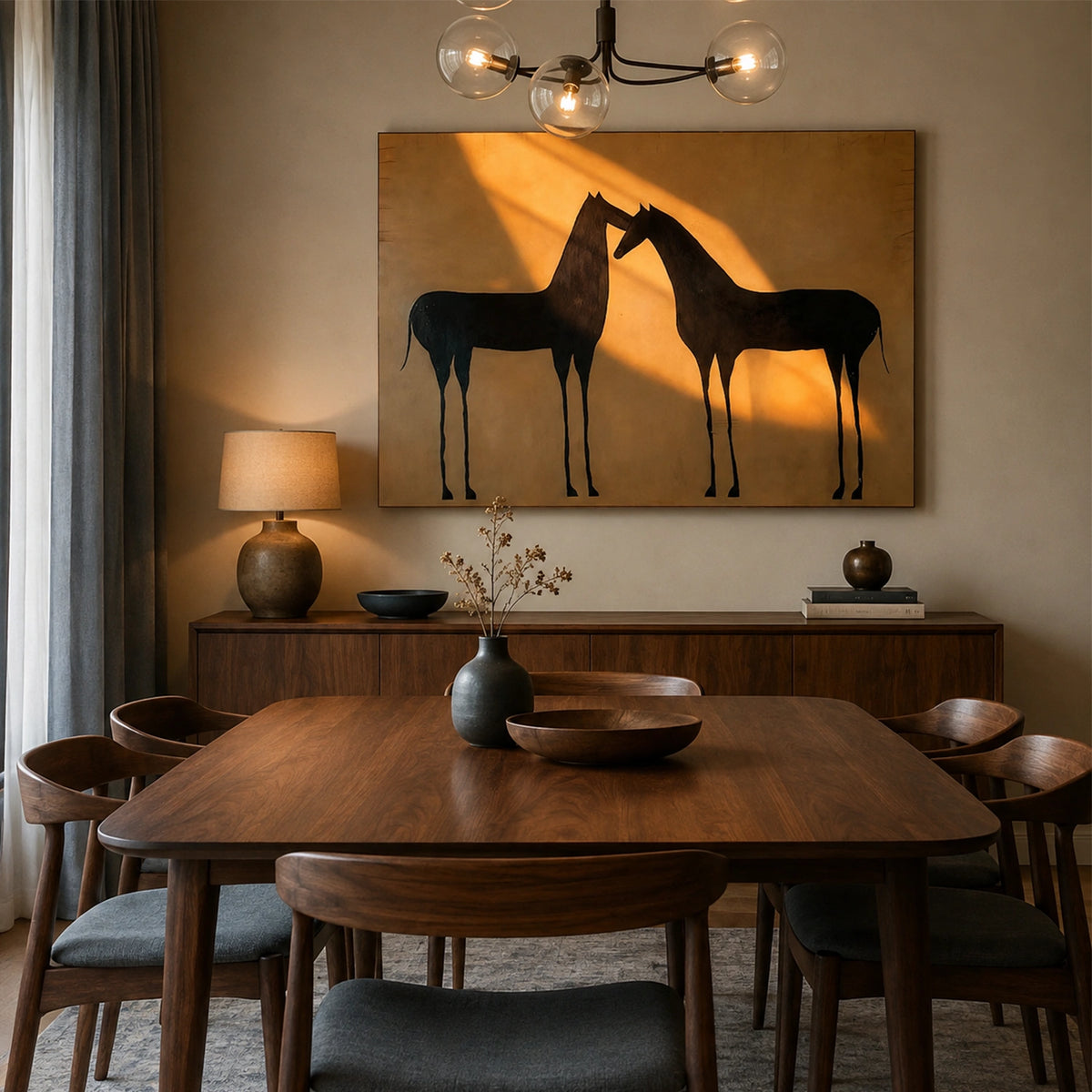 Abstract Animal Horse Canvas Art #DW157