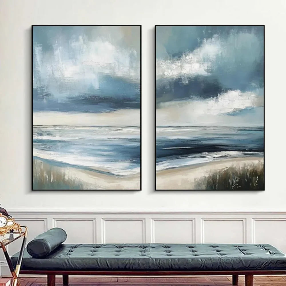Abstract Ocean And Sky Canvas Art Set of 2 #OC023
