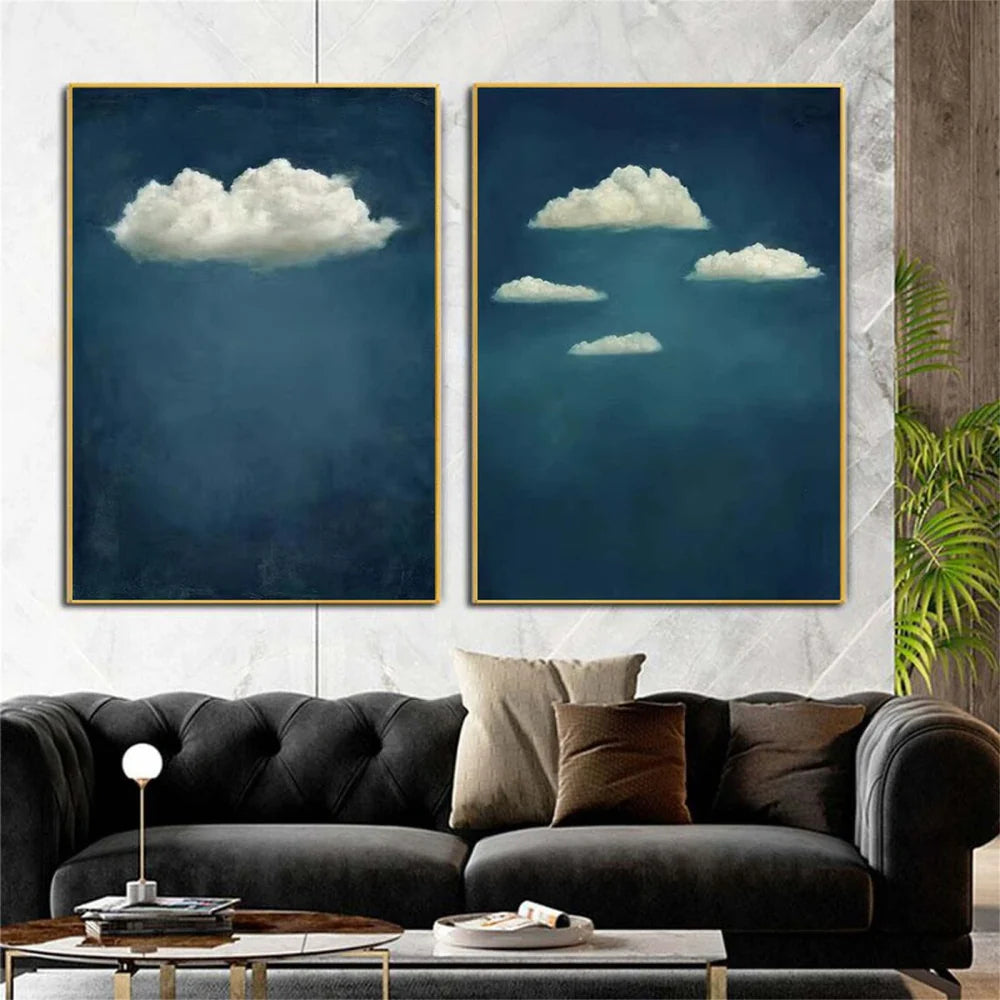 Abstract Ocean And Sky Set of 2 Canvas Art #OC066