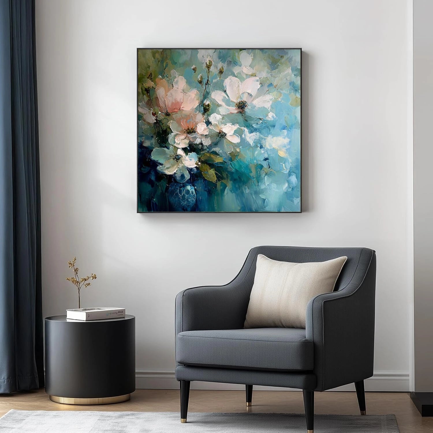 Abstract Flower And Tree Textured Canvas Art #MF179