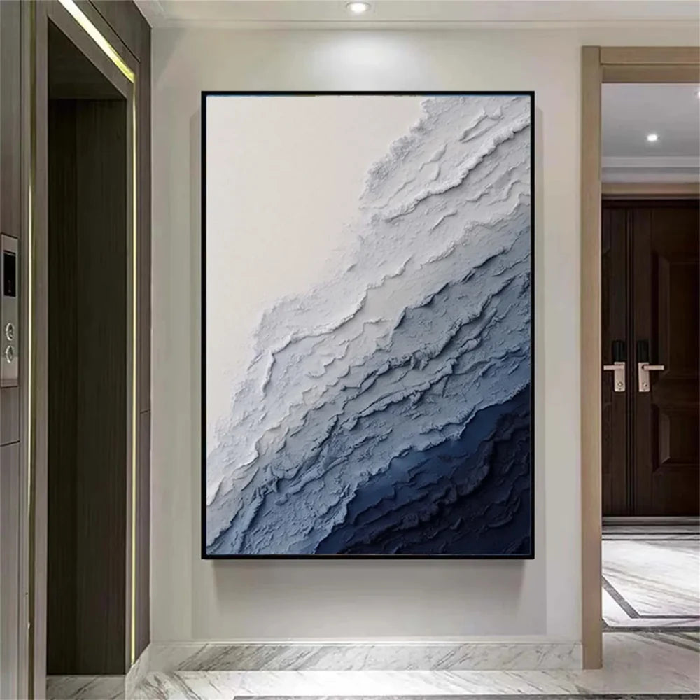 Minimalist Ocean And Sky Textured Canvas Art #OC035