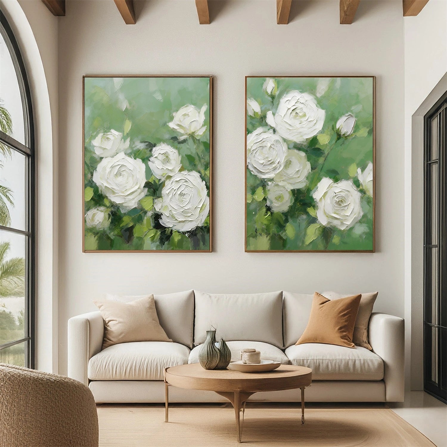 Abstract Flower And Tree Textured Canvas Art Set of 2 #MF165