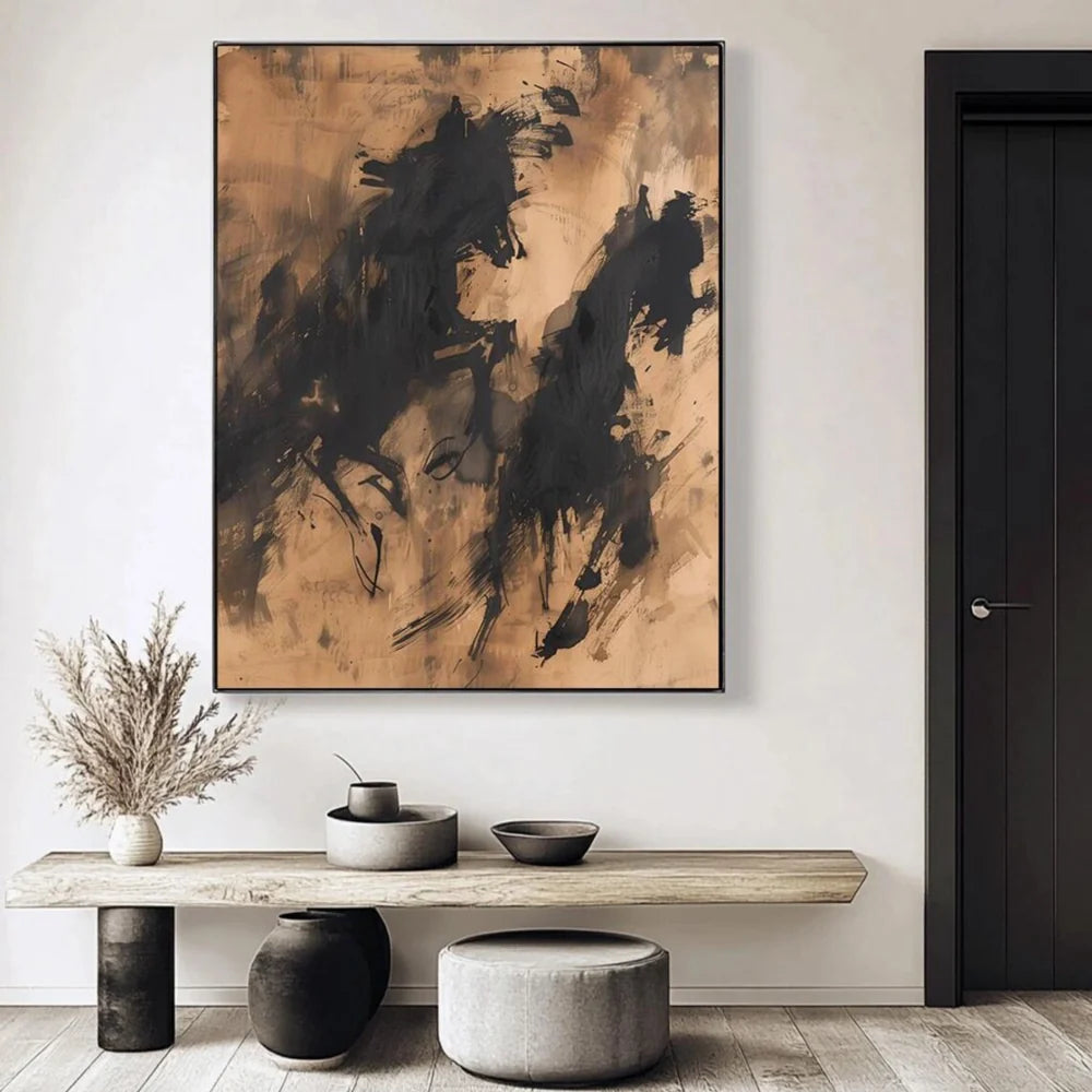 Abstract Animal Horse Canvas Art #DW049