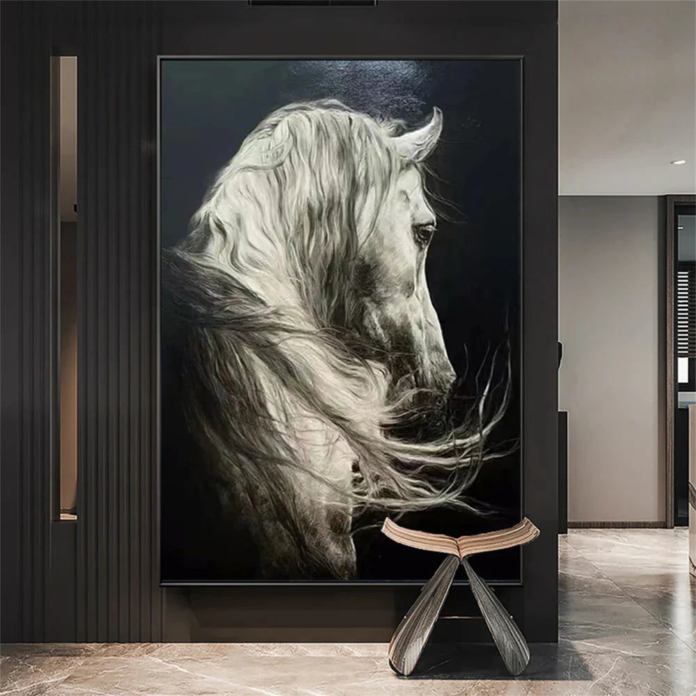 Abstract Animal Horse Canvas Art #DW005