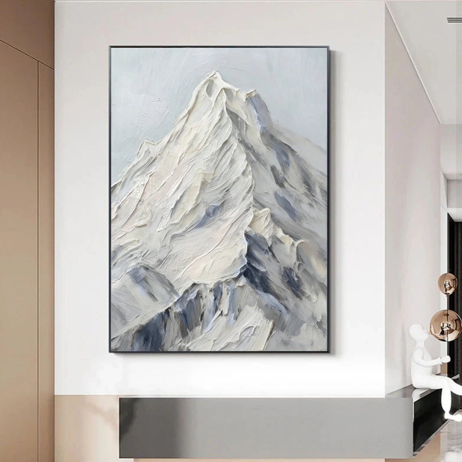Minimalist Mountain Textured Canvas Art #BT055