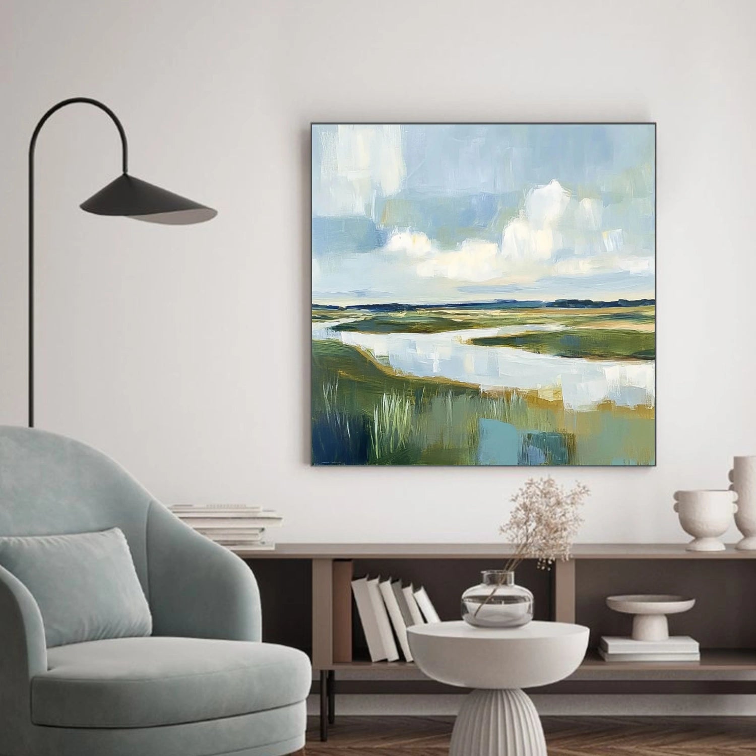 Abstract Ocean And Sky Canvas Art #OC126