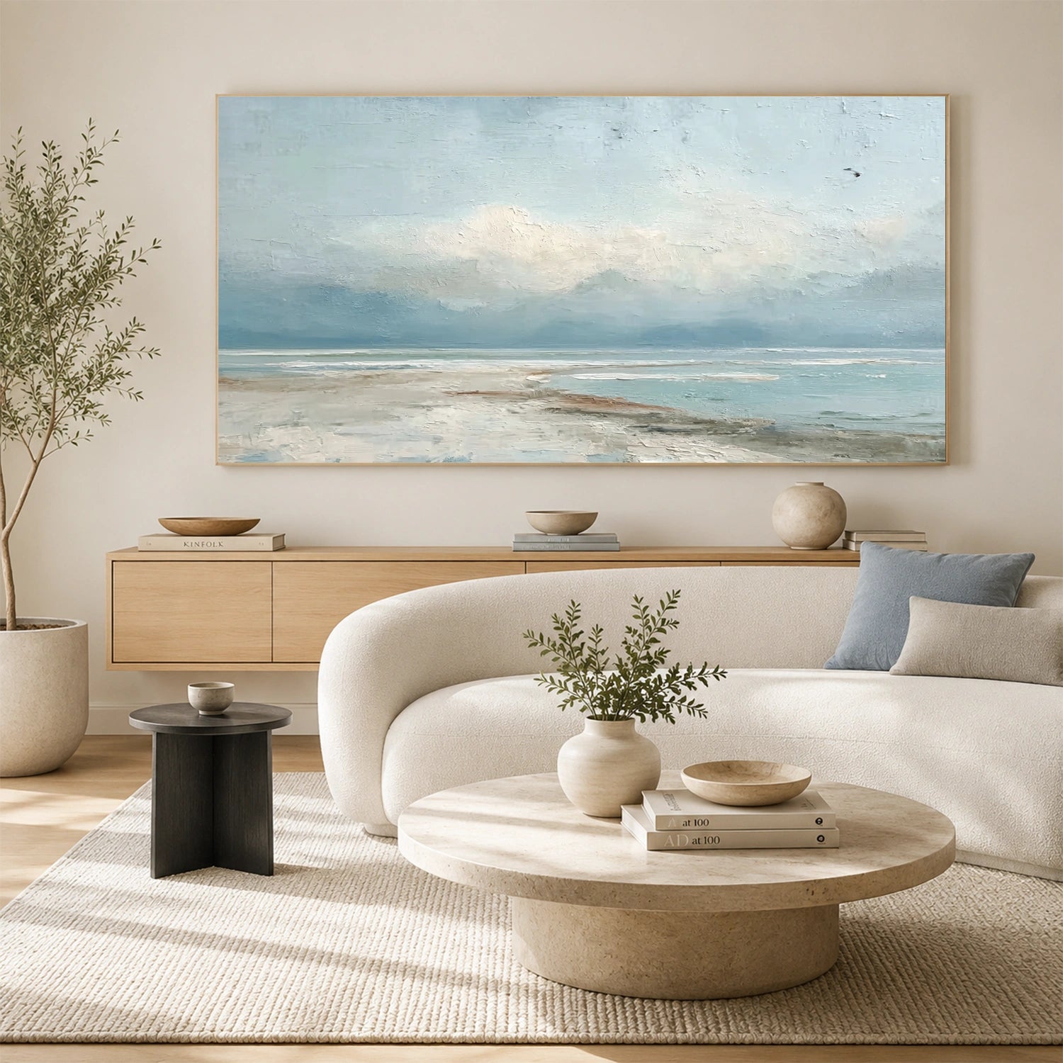 Abstract Ocean And Sky Canvas Art #OC209