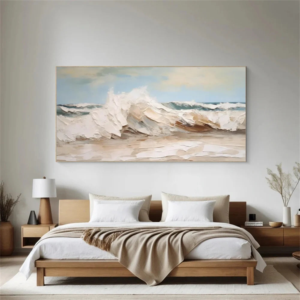 Abstract Ocean And Sky Textured Canvas Art #OC069