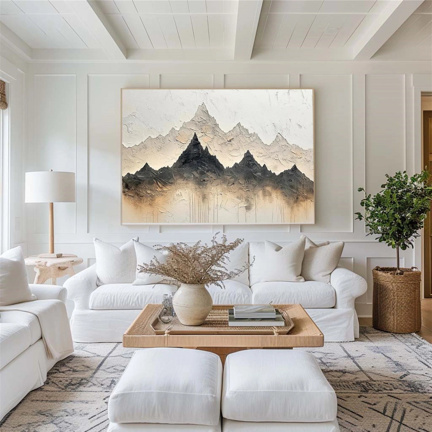 Abstract Mountain Textured Canvas Art #BT068