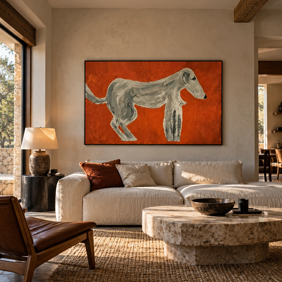 Abstract Animal Dog Canvas Art #DW169