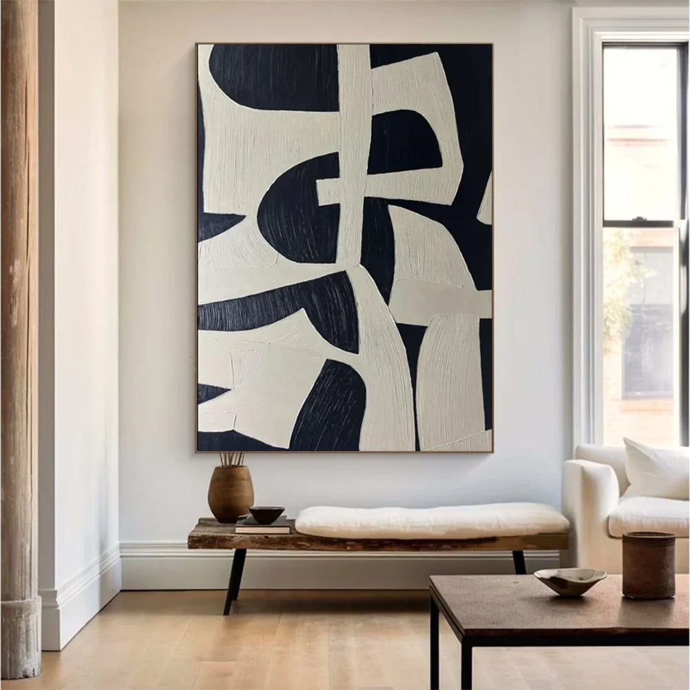 Black and White Minimalist Canvas Art #WZ055