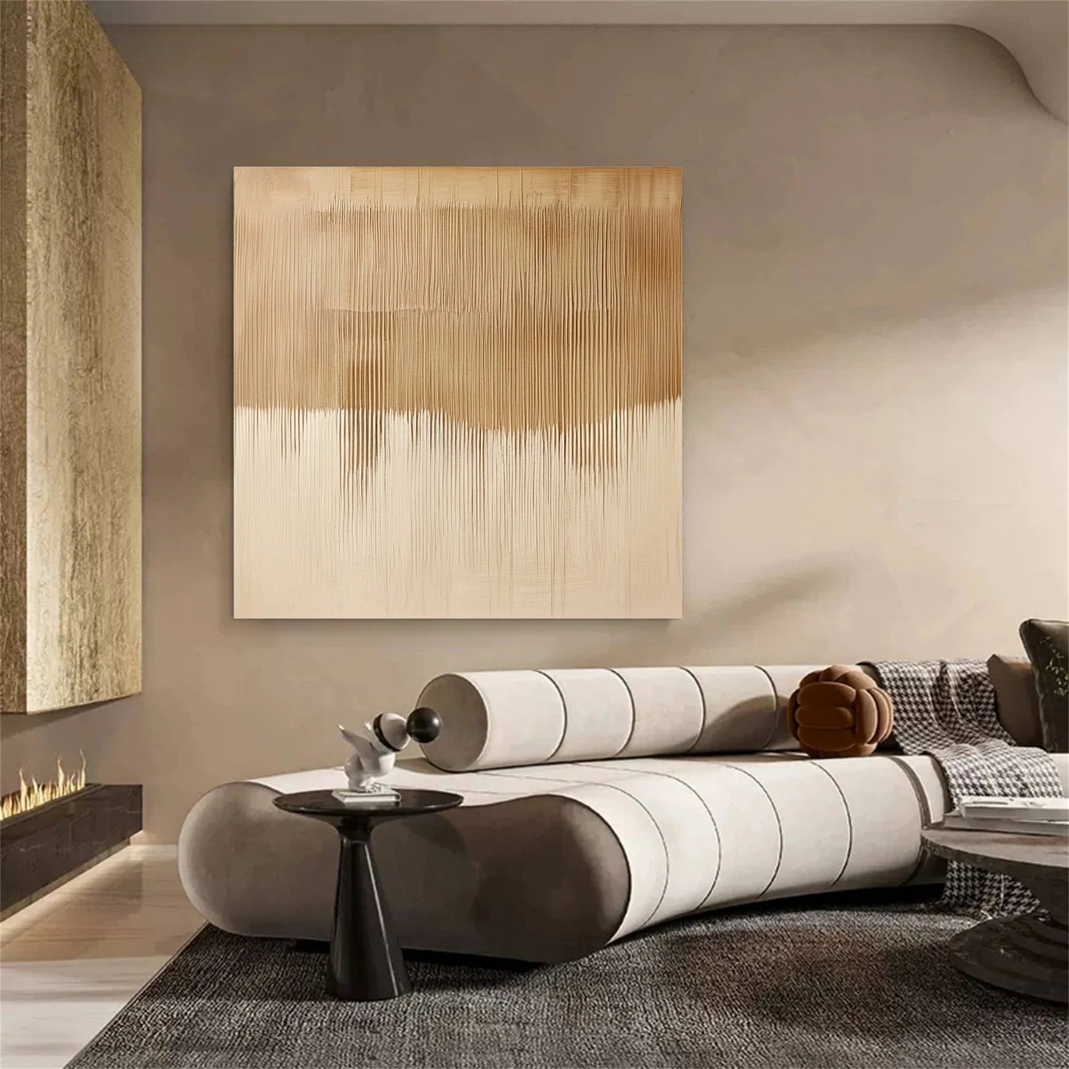 Brown and Beige Minimalist Canvas Art #WM153