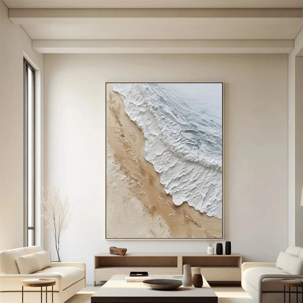 Abstract Ocean And Sky Textured Canvas Art #OC058