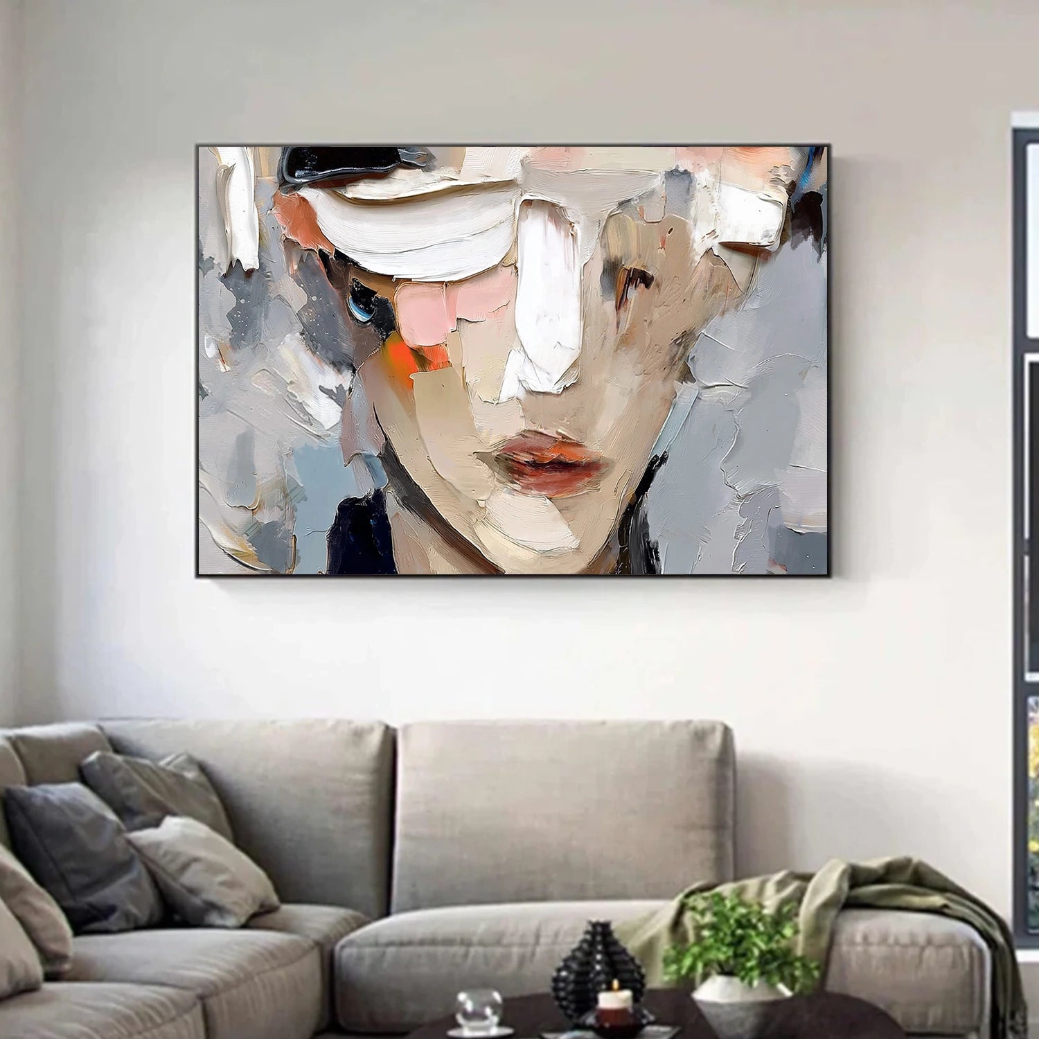 Abstract Portrait Textured Wall Art #LA073
