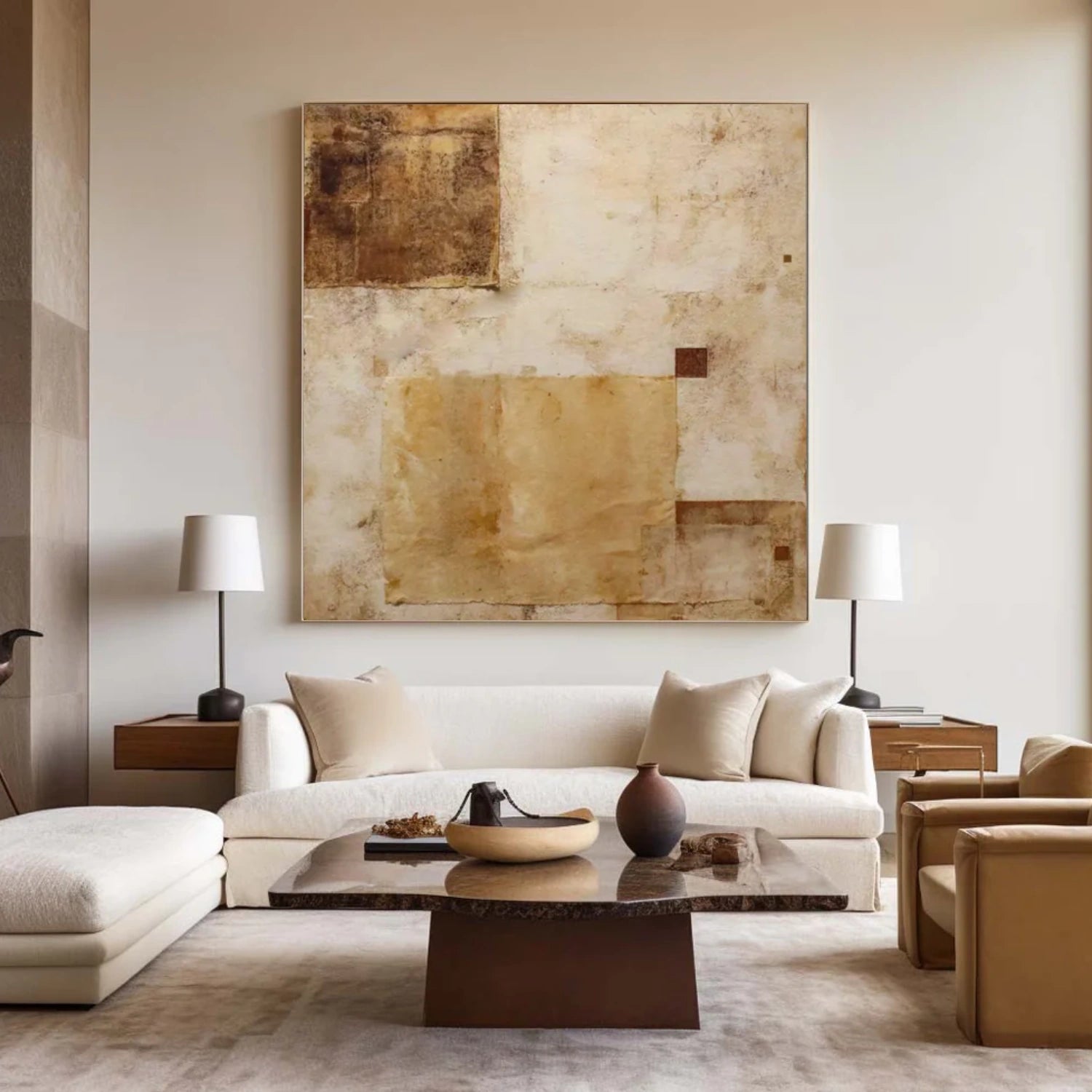 Beige and Brown Wabi Sabi Wall Art #VS113