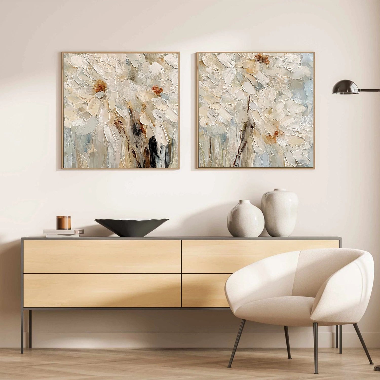 Abstract Flower And Tree Textured Canvas Art Set of 2 #MF182