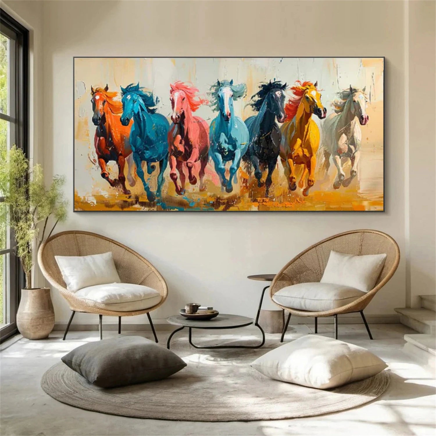 Abstract Animal Horse Canvas Art #DW131