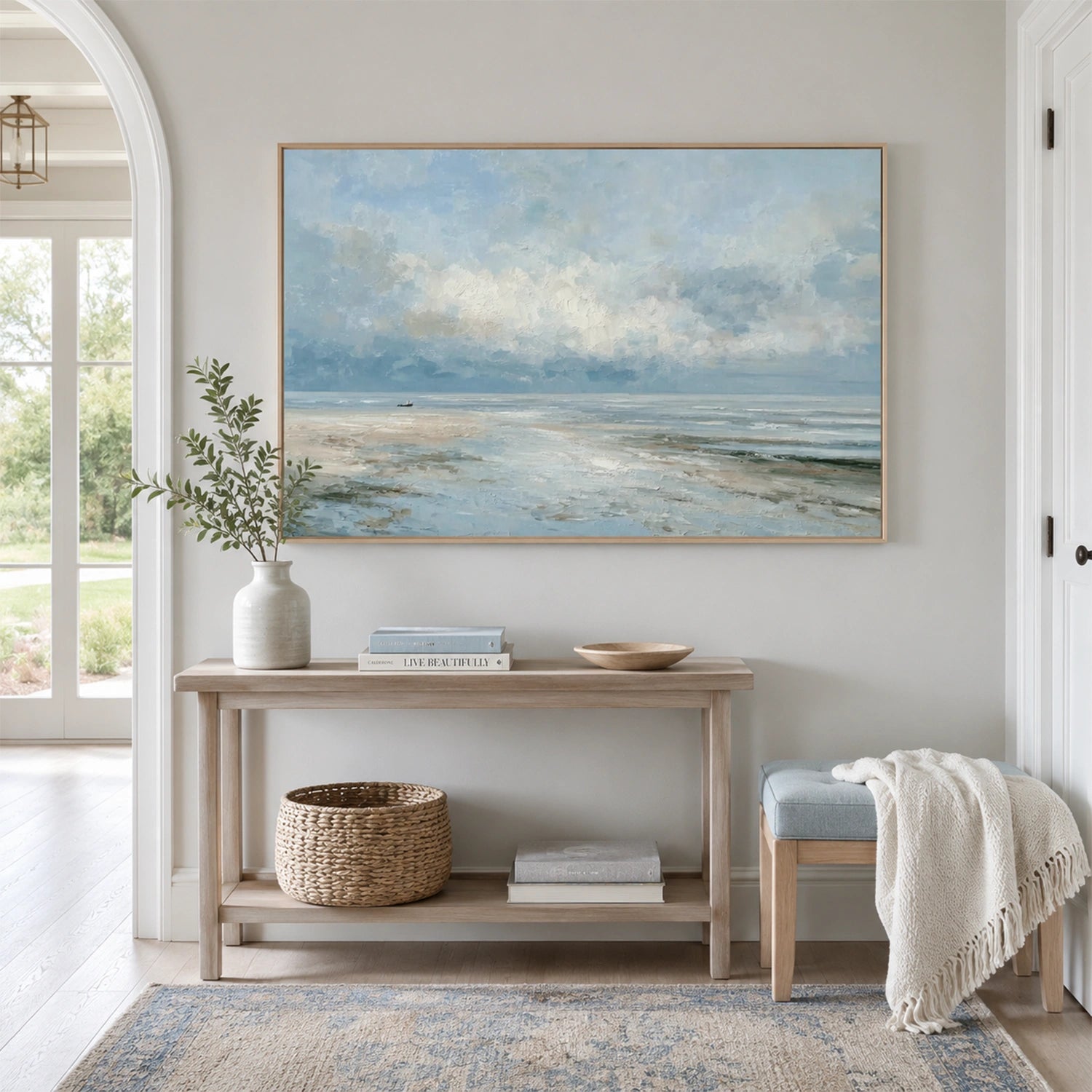 Abstract Ocean And Sky Canvas Art #OC210