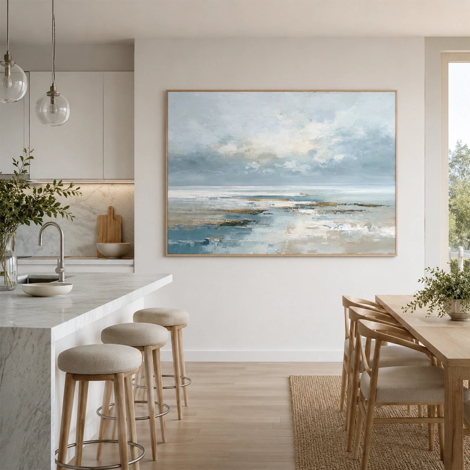 Abstract Ocean And Sky Canvas Art #OC211