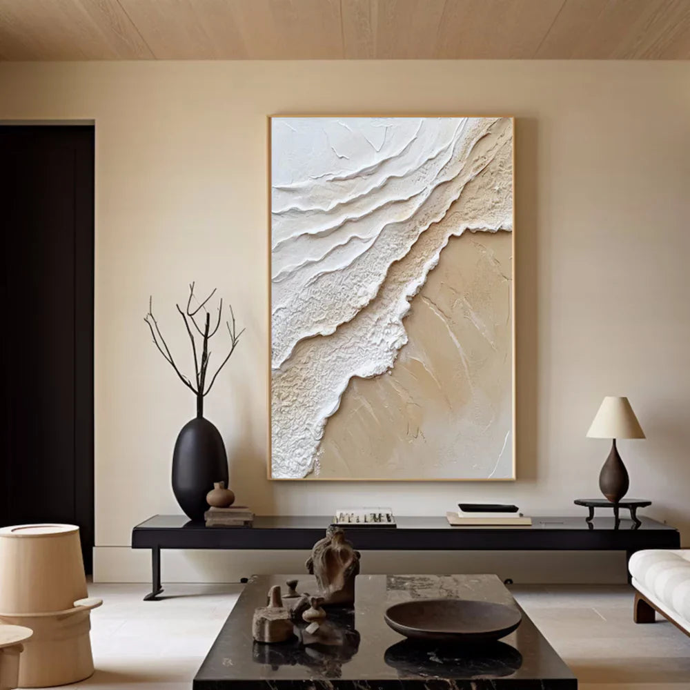 Minimalist Ocean And Sky Textured Canvas Art #OC006