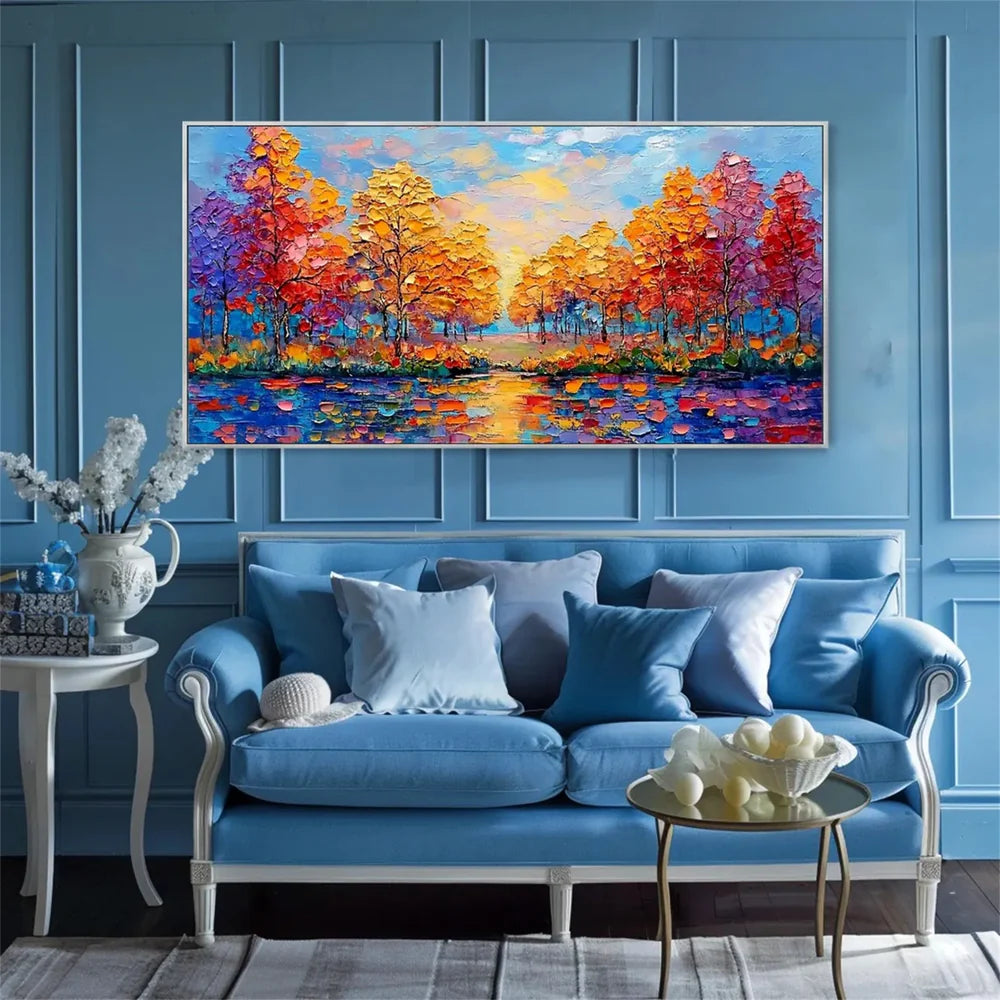 Abstract Flower And Tree Textured Canvas Art #MF032