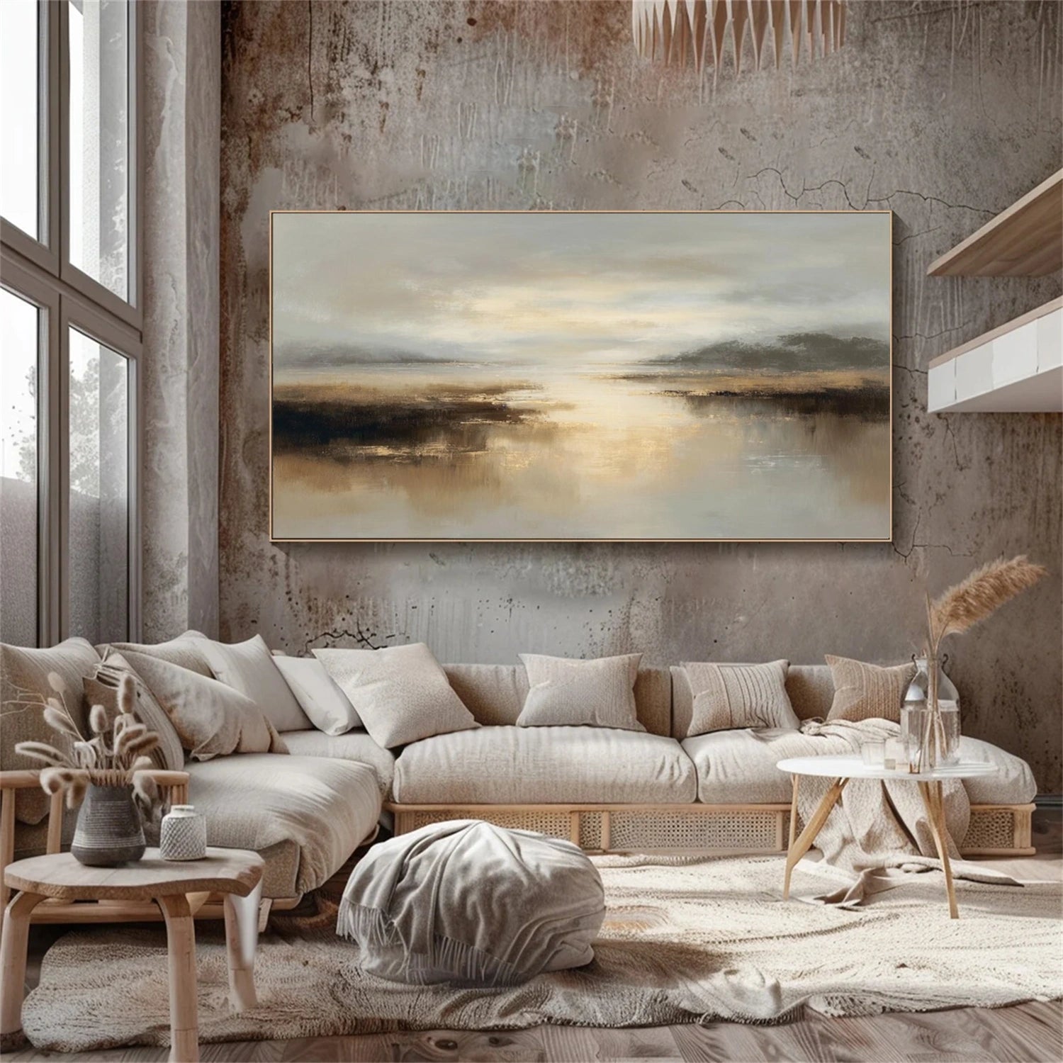 Abstract Ocean And Sky Canvas Art #OC097