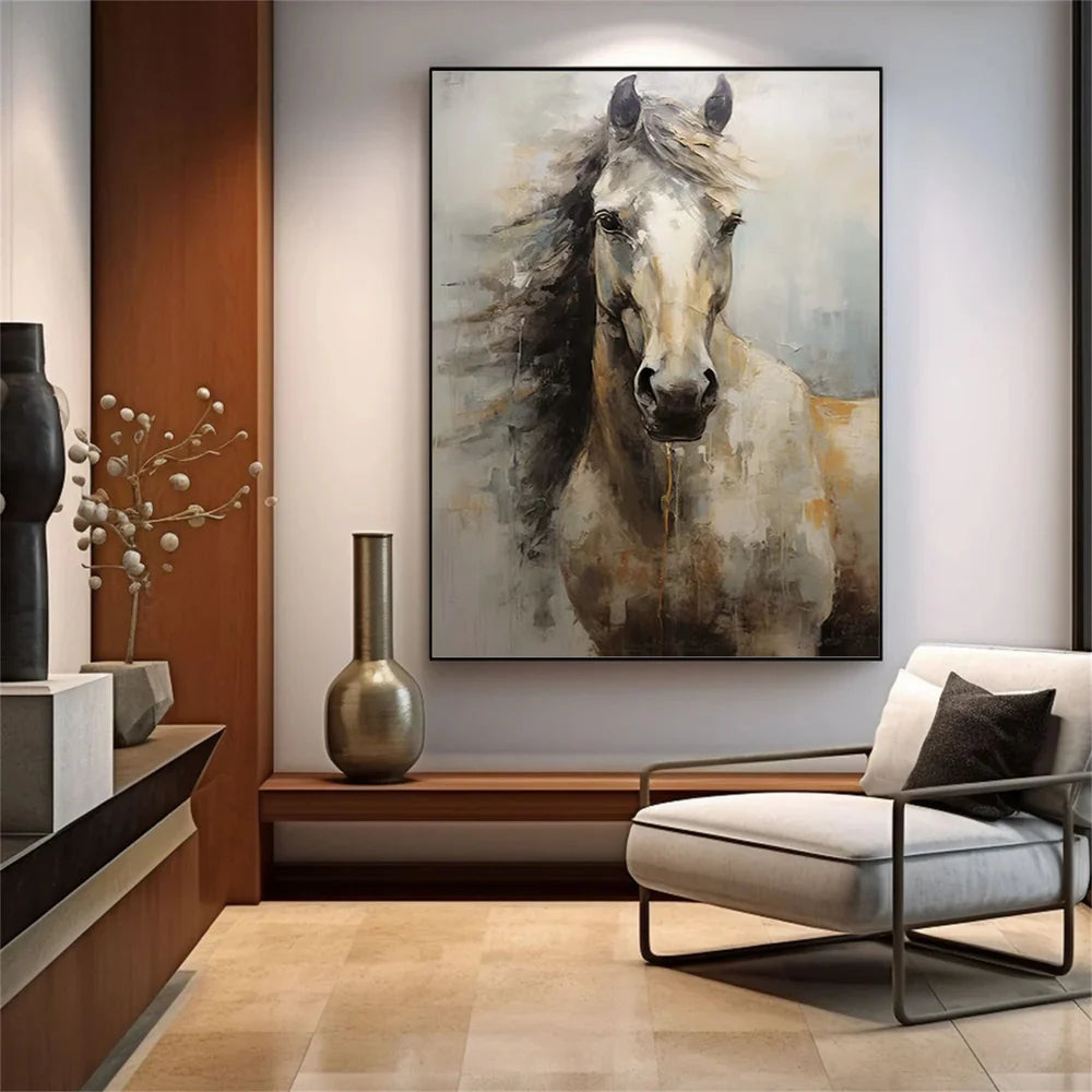 Abstract Animal Horse Canvas Art #DW019
