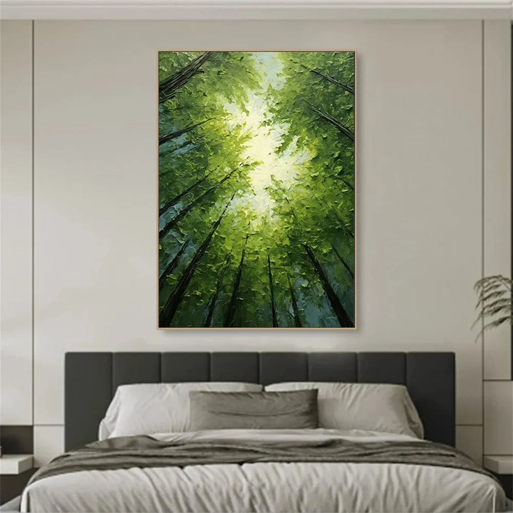 Green Abstract Flower And Tree Canvas Art #MF066