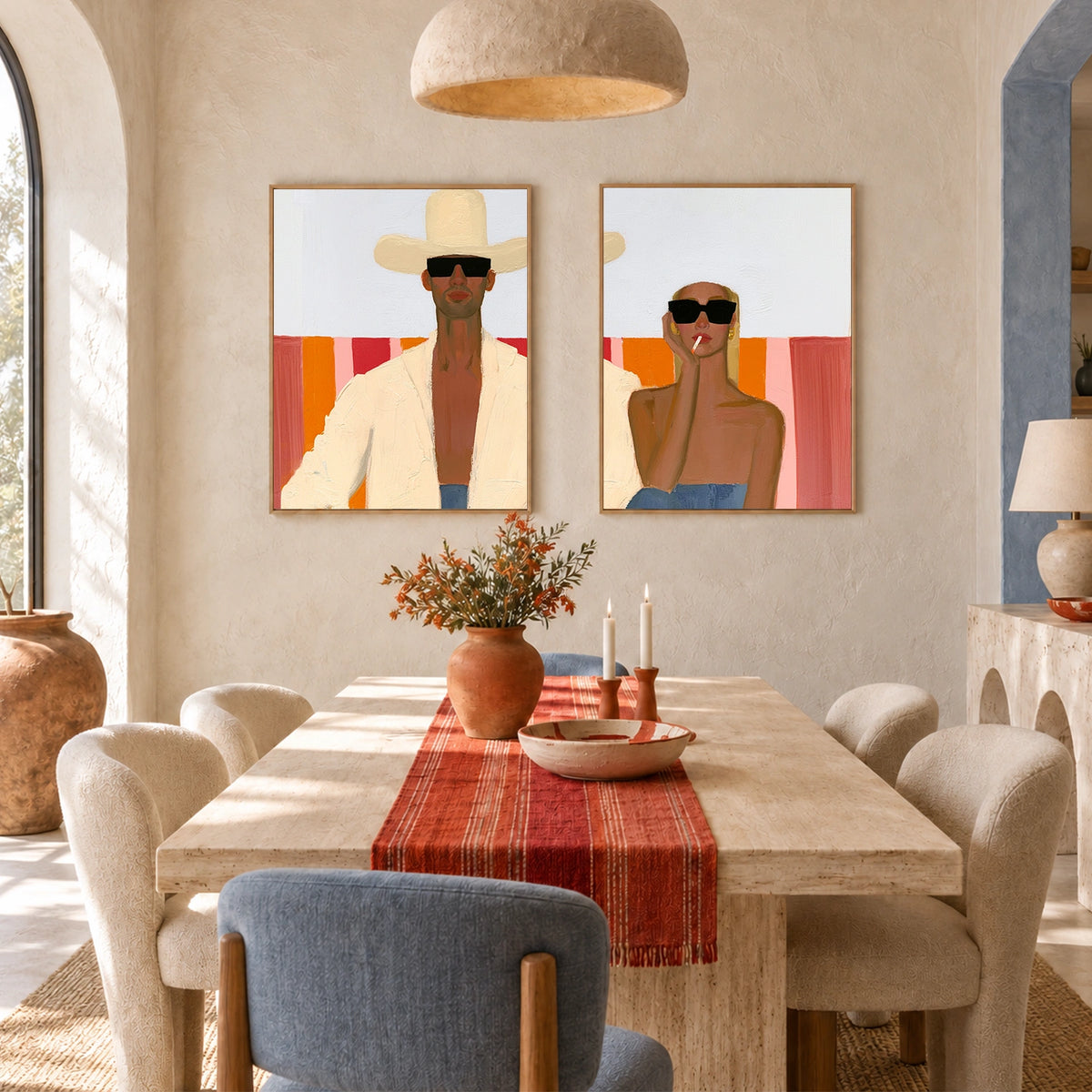 Abstract Portrait Wall Art Set of 2 #LA096