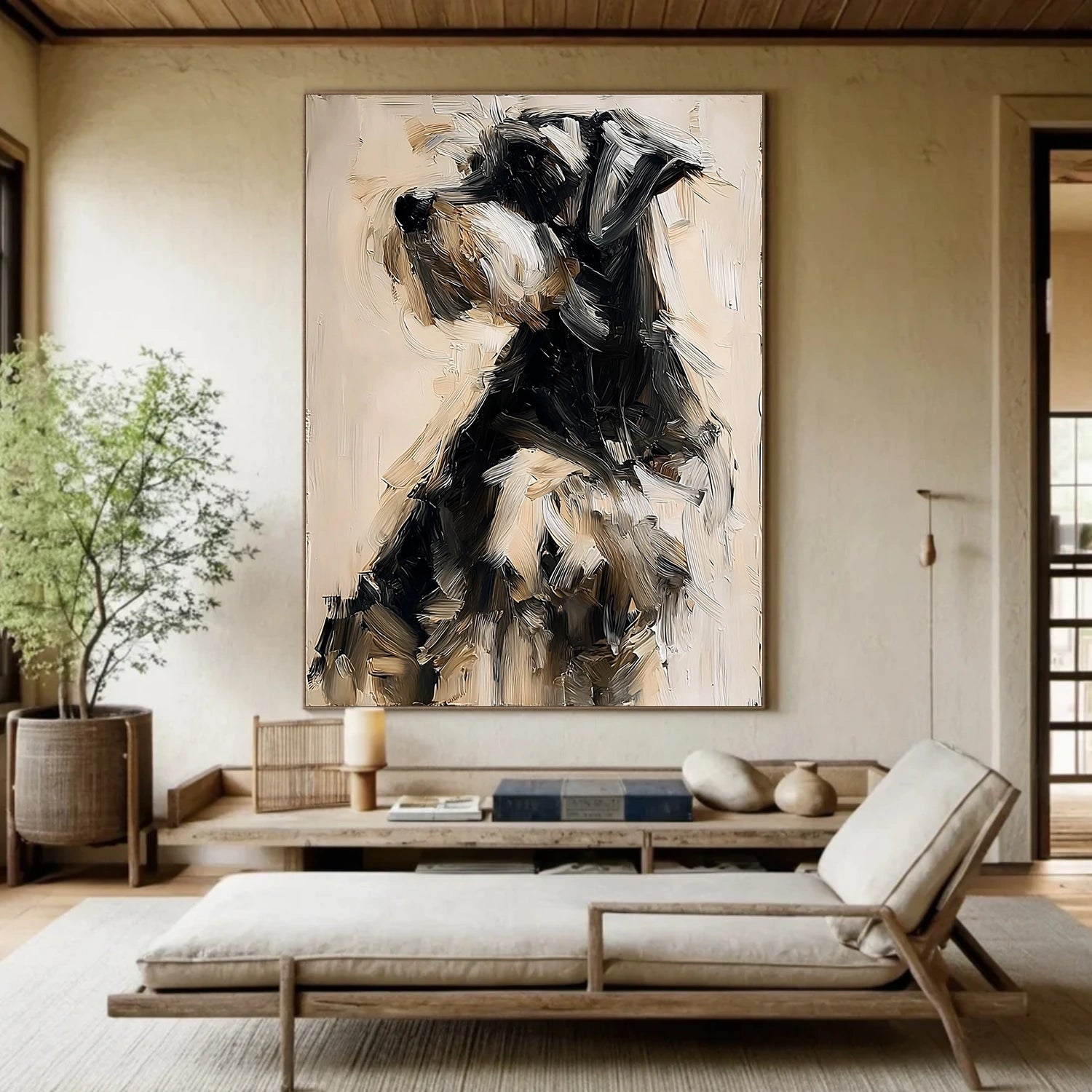 Abstract Animal Dog Canvas Art #DW134