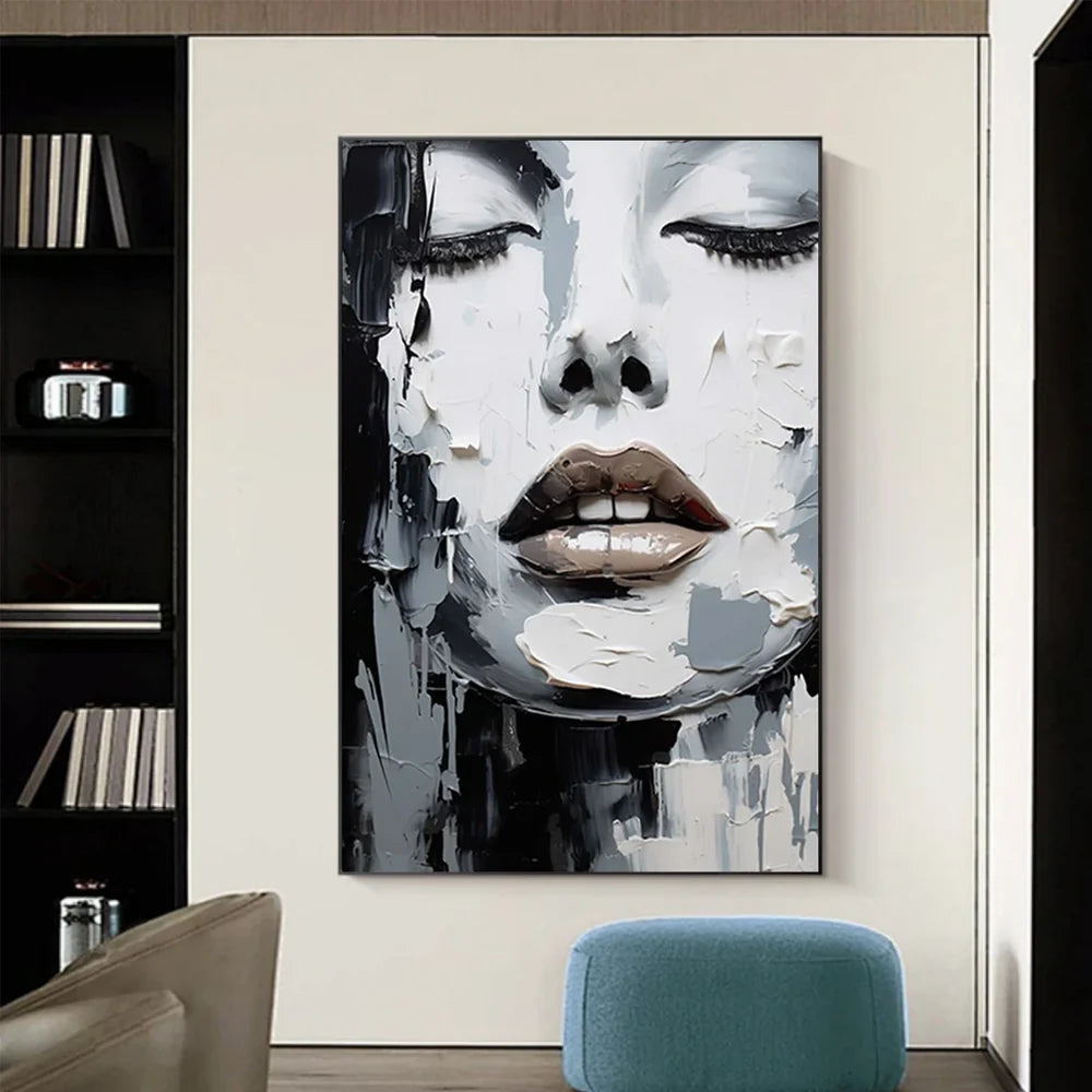 Abstract Portrait Textured Wall Art # LA026