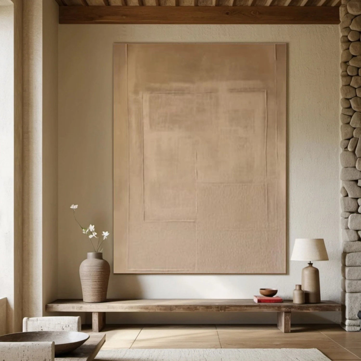 Beige and Brown Wabi Sabi Wall Art #VS176