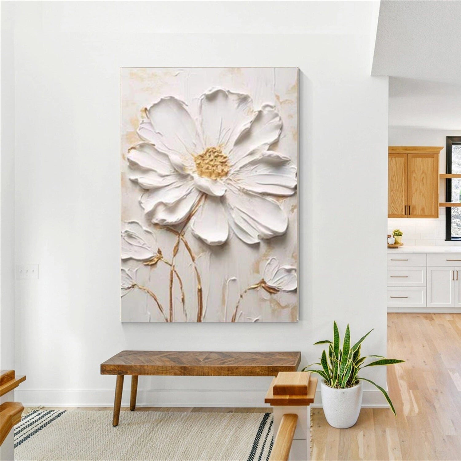 Abstract Flower And Tree Textured Canvas Art #MF161