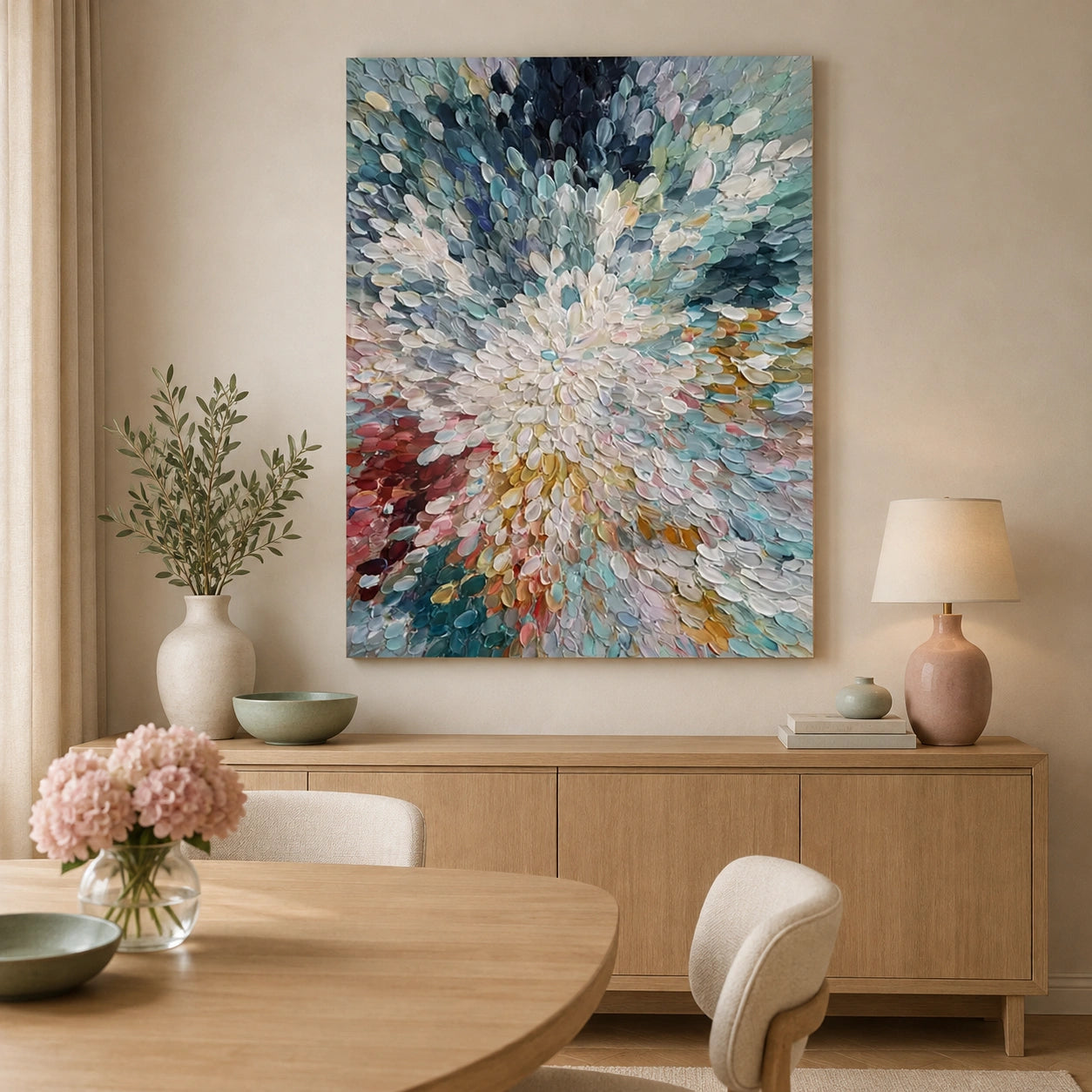 Abstract Flower And Tree Textured Canvas Art #MF216