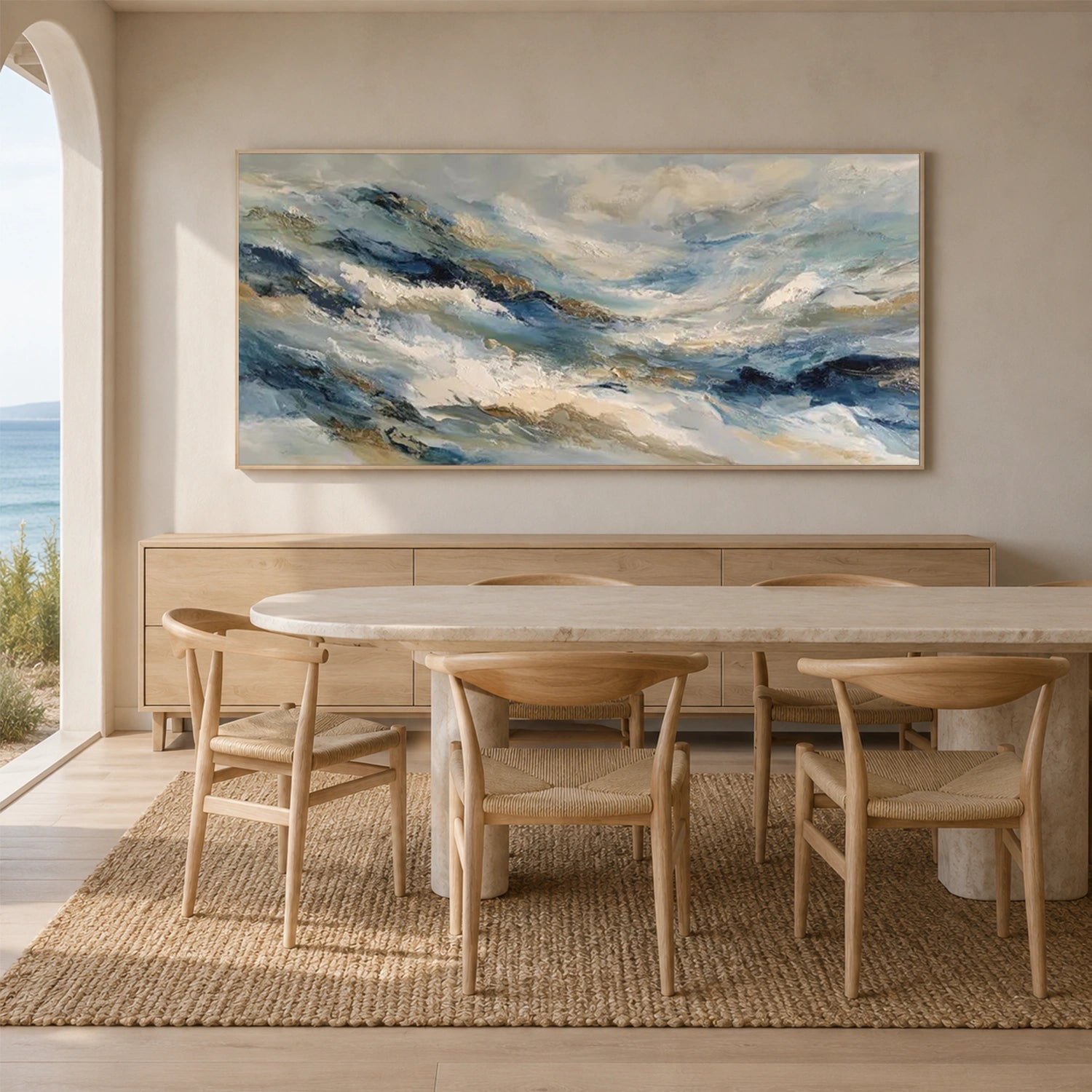 Abstract Ocean And Sky Canvas Art #OC222