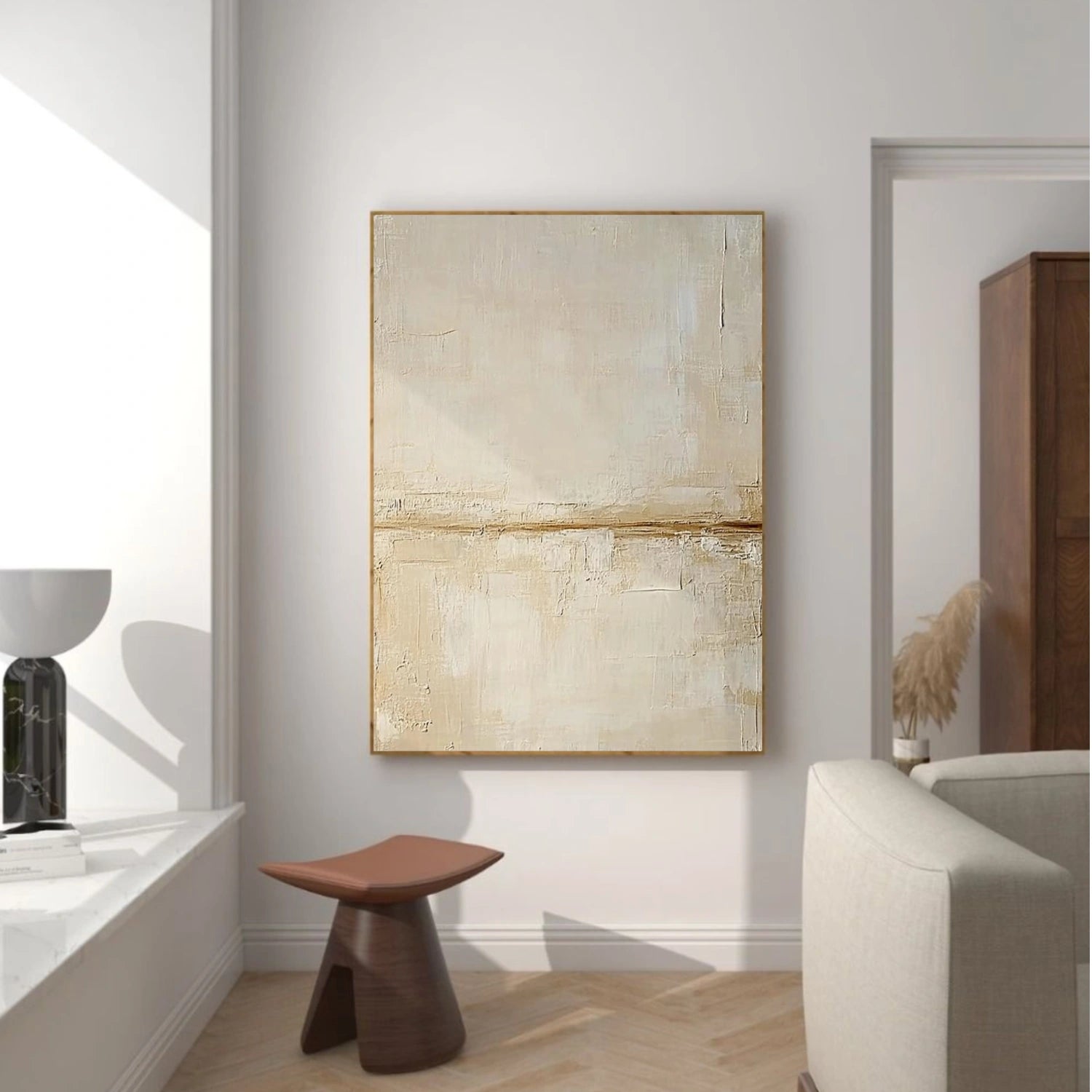 Beige and Brown Abstract Wall Art #VA112