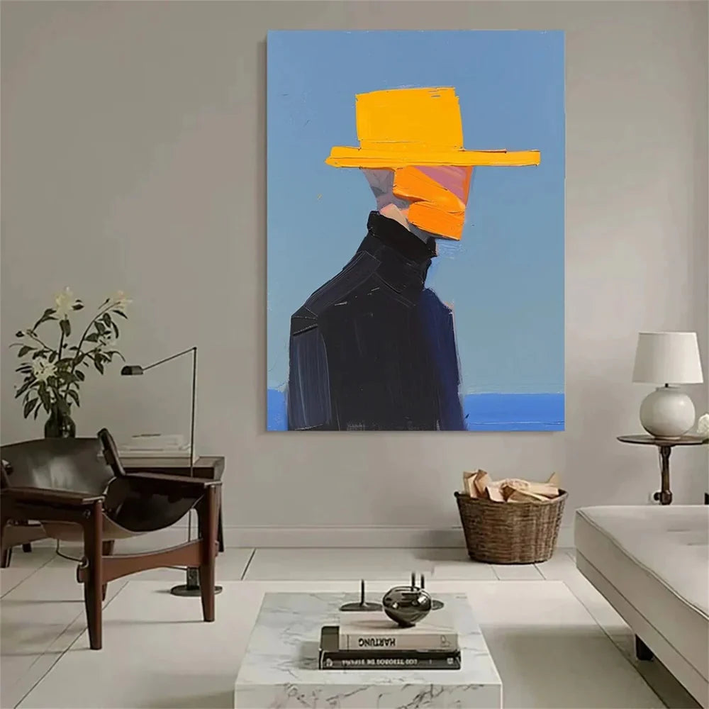 Colorful Abstract Portrait Textured Wall Art # LA009