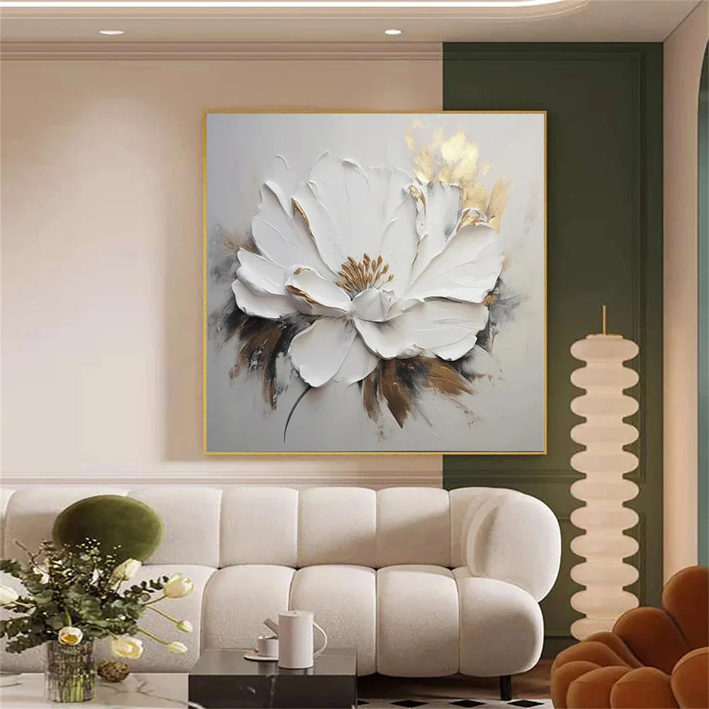 Minimalist Flower And Tree Textured Canvas Art #MF018