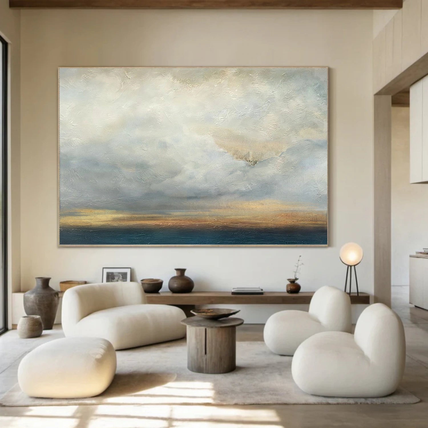 Blue and Gold Abstract Wall Art #VA210