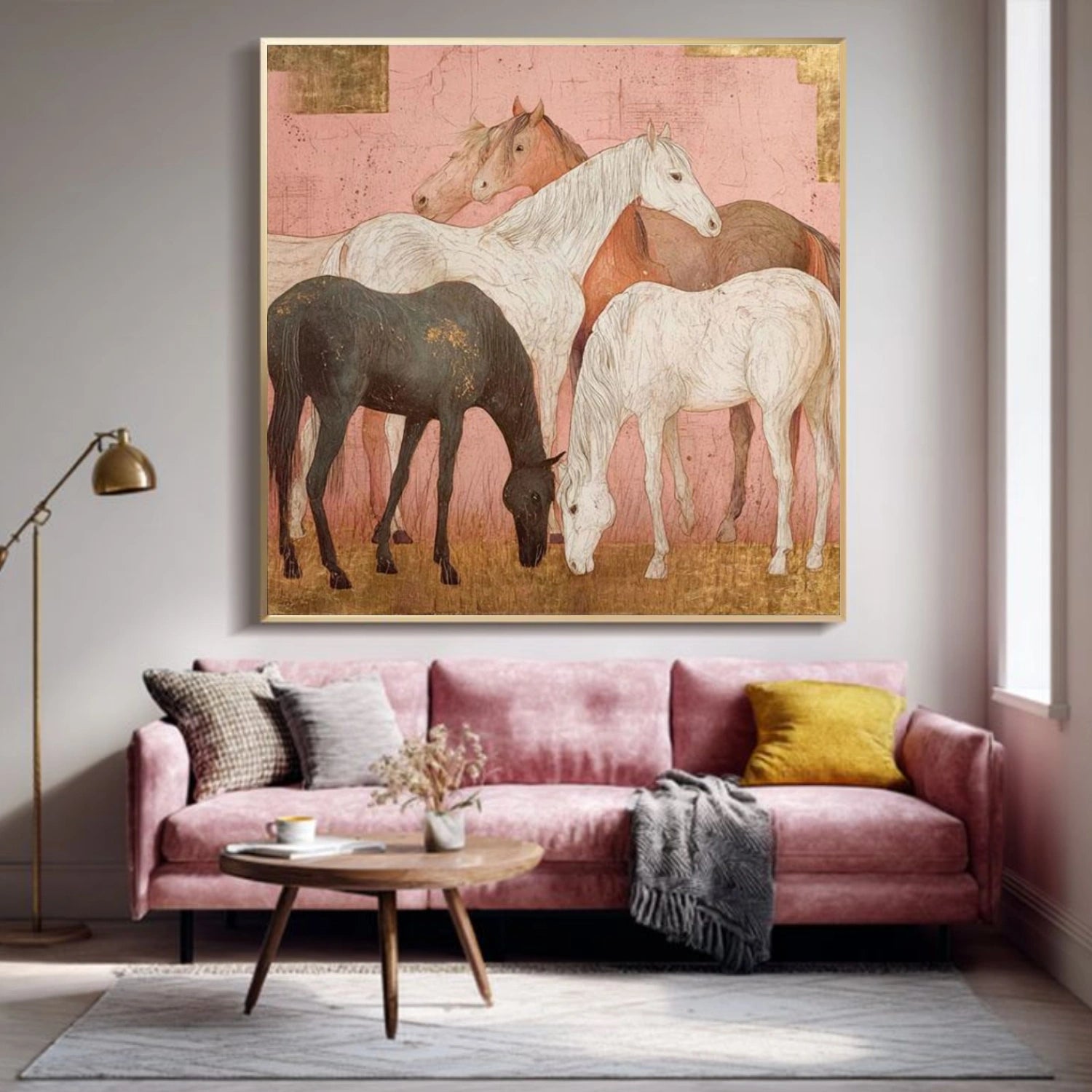 Abstract Animal Horse Canvas Art #DW127
