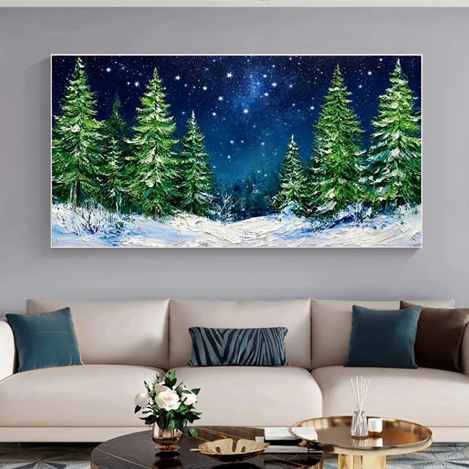 Abstract Flower And Tree Textured Canvas Art #MF108