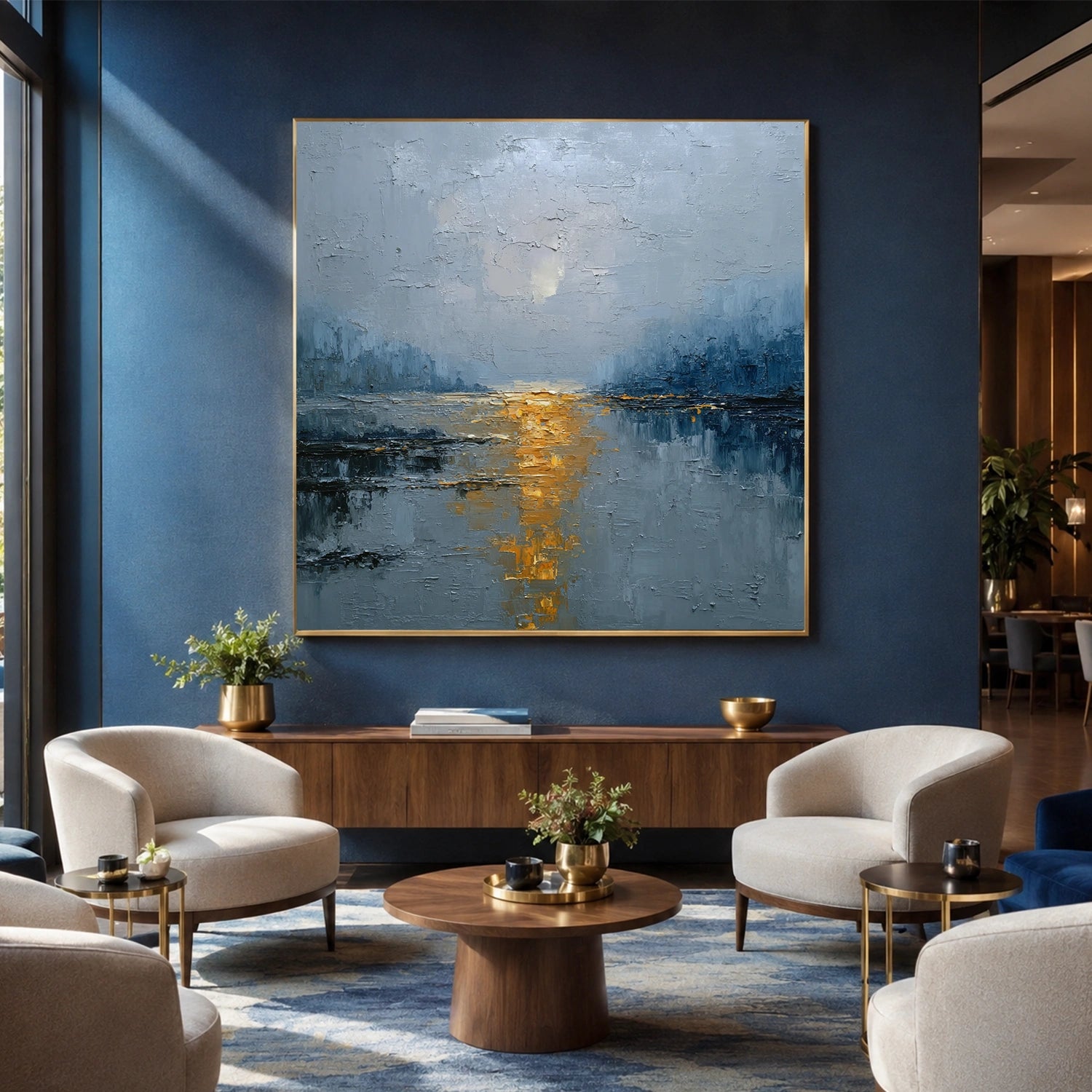 Abstract Ocean And Sky Canvas Art #OC202