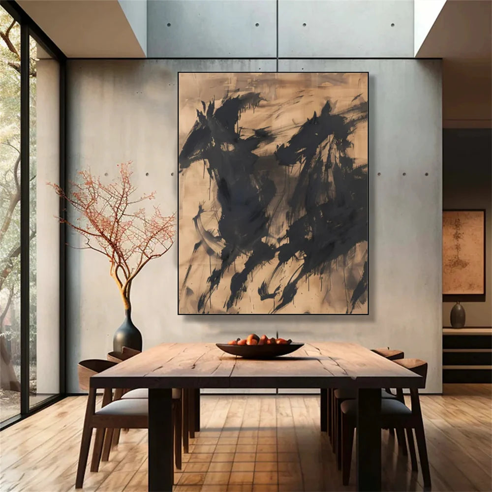 Abstract Animal Horse Canvas Art #DW050