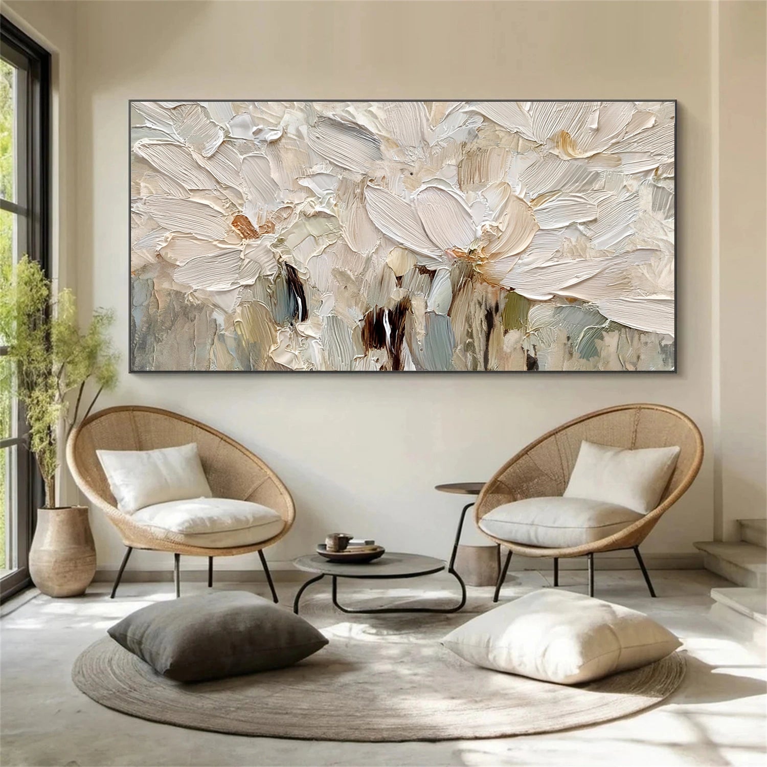Abstract Flower And Tree Textured Canvas Art #MF180