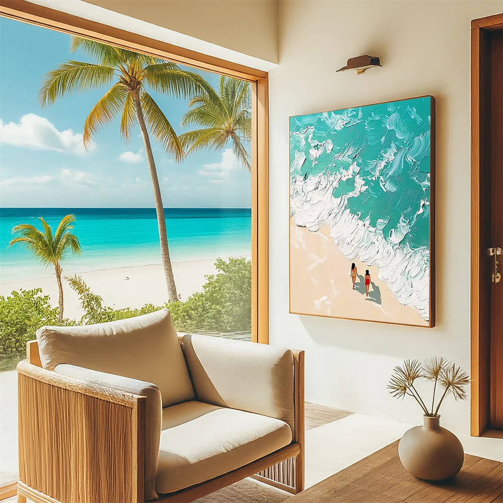 Swimming Sport Textured Canvas Painting #PB023
