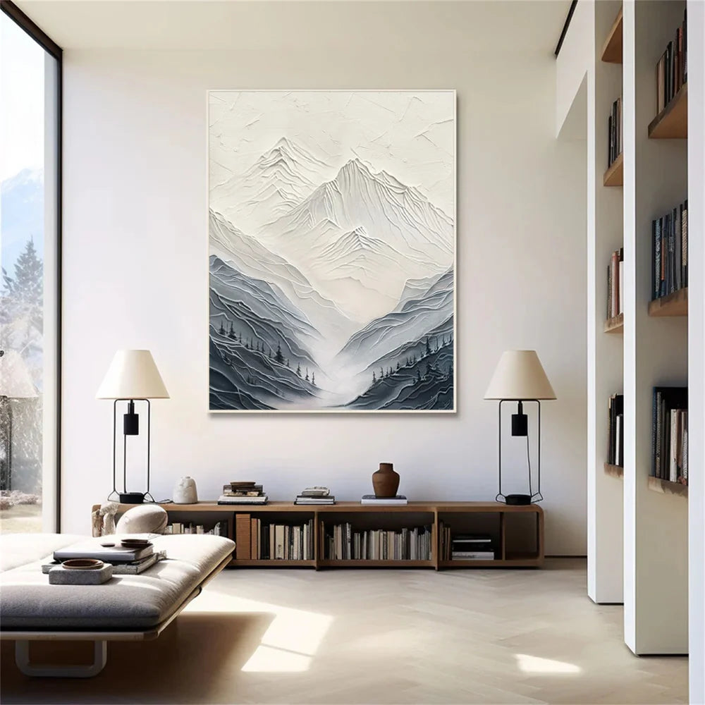 Abstract Mountain Textured Canvas Art #BT018